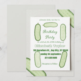 Pickles & Cucumber Birthday Invitation  Food Party