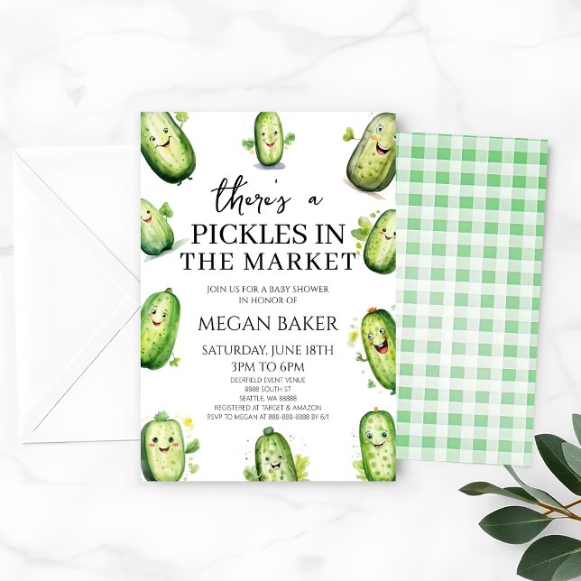 Pickles Cucumber Green pregnancy Baby Shower Invitation (Creator Uploaded)