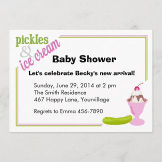 Pickles & Ice Cream Baby Shower Invite