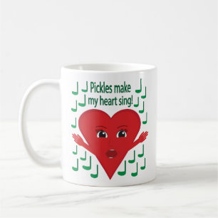 "Pickles make my heart sing!" Singing Heart Coffee Mug