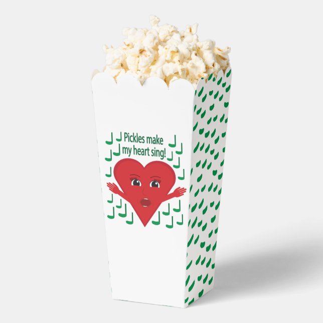 "Pickles make my heart sing!" Singing Heart Favor Box (Popped)