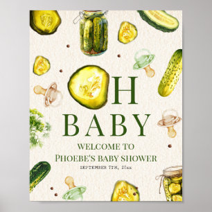 Pickles & Pacifiers Neutral Baby Shower Welcome Poster