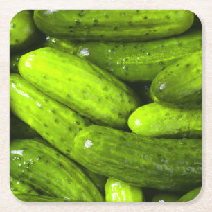 Pickles Pickle Lover Gift Pickle Ball Personalize Square Paper Coaster