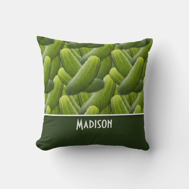 Pickles; Pickle Pattern Throw Pillow (Front)