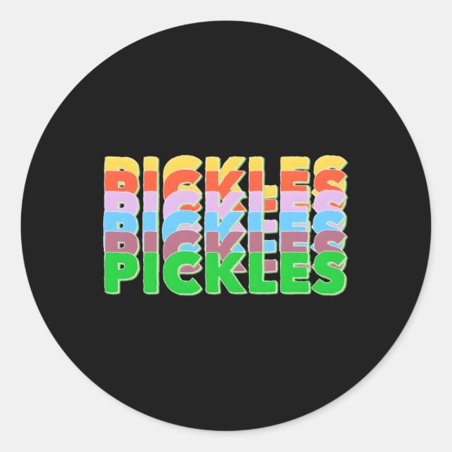 Pickles Pickles Pickles Pickles Pickles Pickles Classic Round Sticker (Front)