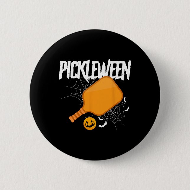 Pickleween Halloween Pickleball Costume Halloween 2 Inch Round Button (Front)