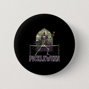 Pickleween Pickleball Halloween Costume Skeleton G 2 Inch Round Button
