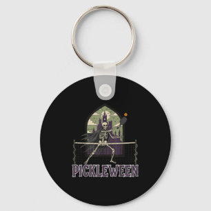 Pickleween Pickleball Halloween Costume Skeleton G Keychain