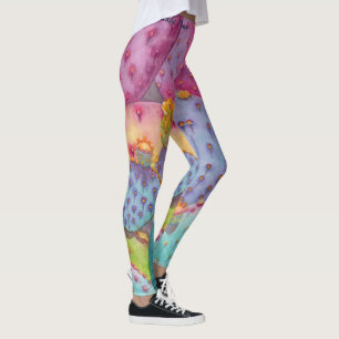 Pickly Pear Cactus Pants Art Exercice Leggings