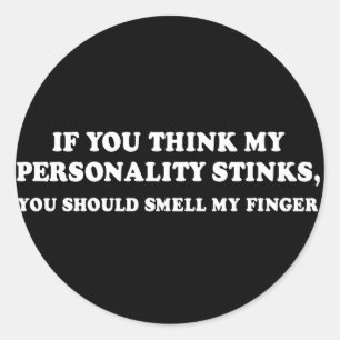 Pickup Line - IF YOU THINK MY PERSONALITY STINKS T Classic Round Sticker