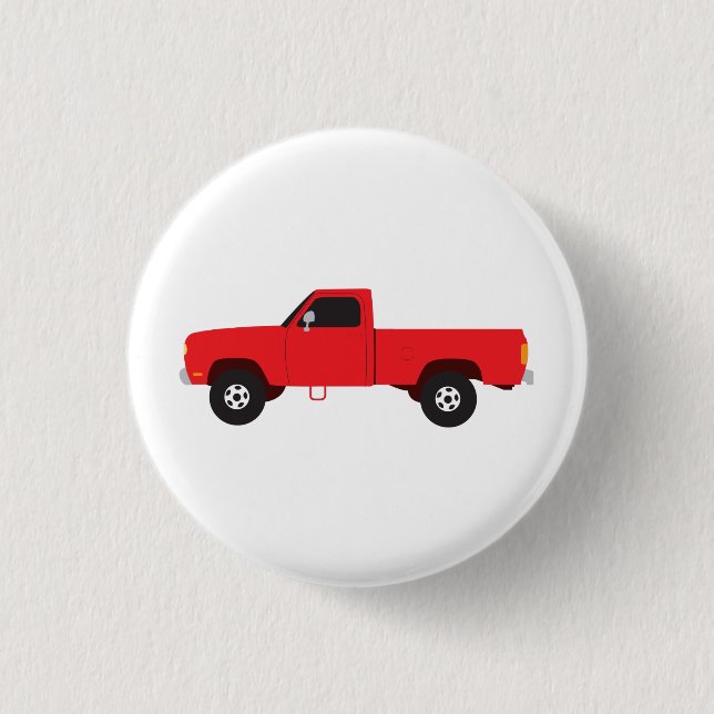 Pickup Truck Transportation Trucks 1 Inch Round Button (Front)
