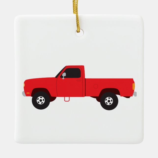 Pickup Truck Transportation Trucks Ceramic Ornament (Front)
