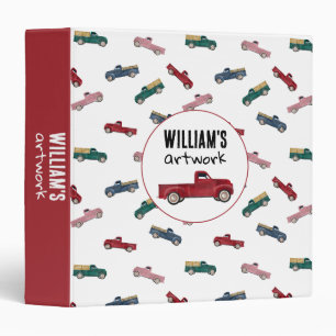 Pickup Trucks Boy Artwork Artist Binder