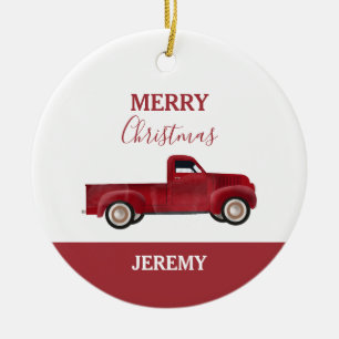 Pickup Trucks Cute Vehicles Car Boy Kids Christmas Ceramic Ornament
