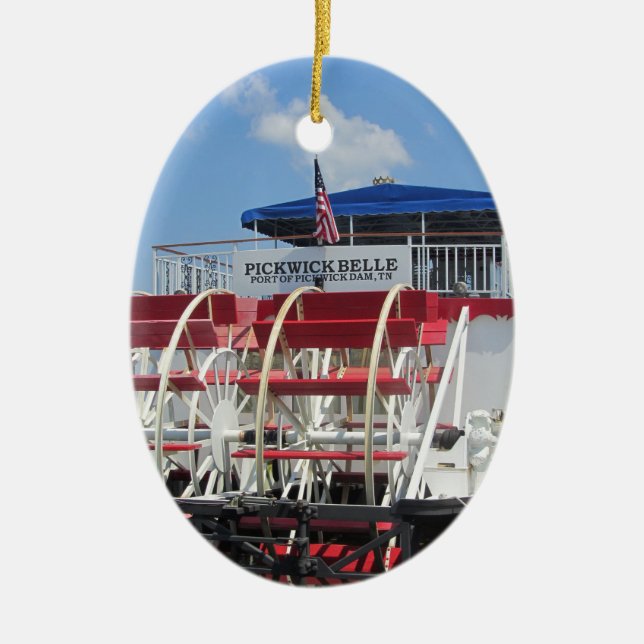 Pickwick Belle Paddle Wheel Boat Ceramic Ornament (Front)