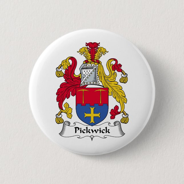 Pickwick Family Crest 2 Inch Round Button (Front)