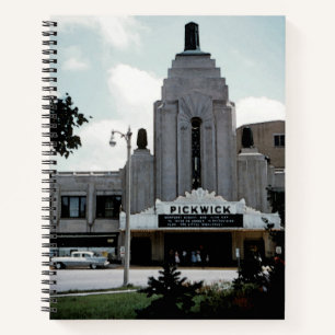 Pickwick Movie Theatre Park Ridge Watercolor Art Notebook