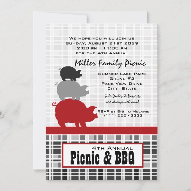 Picnic and BBQ Invitation (Front)