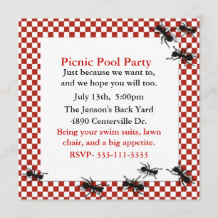 Picnic Ants Party Invitation