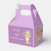 Picnic baby angel shower with butterfly enclosure  favor box
