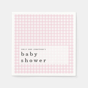 Picnic Baby Shower Names Pink Gingham Napkin