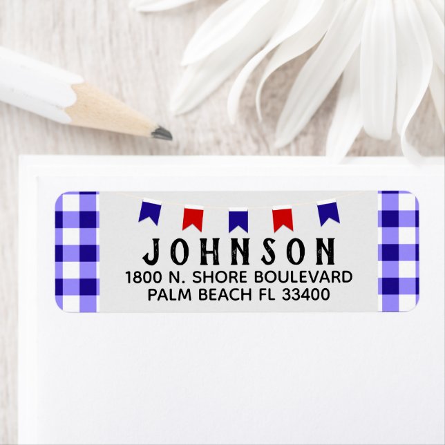 Picnic & Banner | Blue Chequered Tablecloth Summer (Insitu)