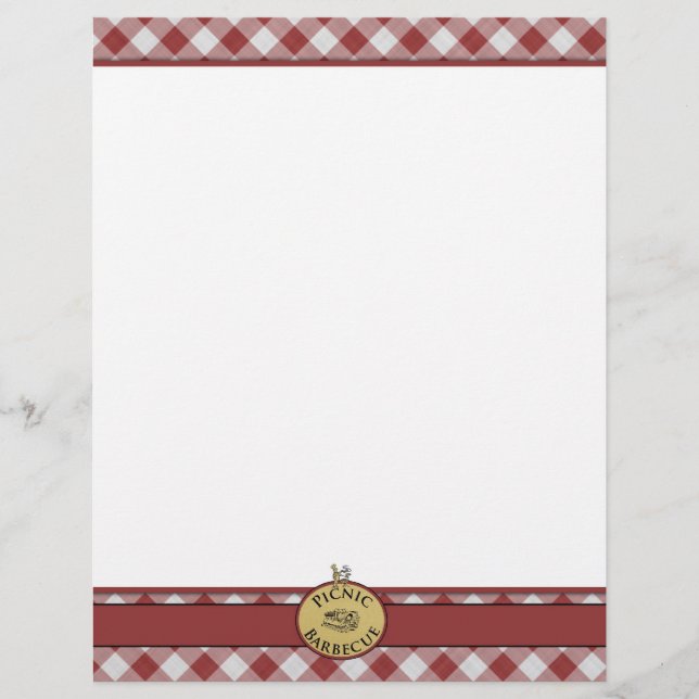 Picnic Barbecue Red Chequered Letterhead (Front)
