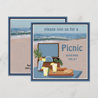 Picnic Basket  Beach Invitation