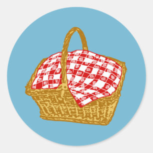 Picnic Basket Classic Round Sticker
