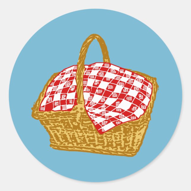 Picnic Basket Classic Round Sticker (Front)