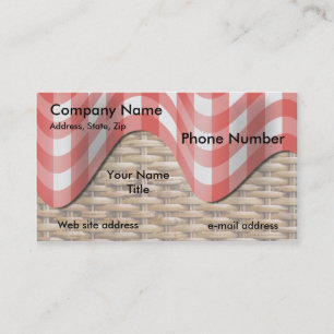 Picnic Basket Red Check Pattern Business Card
