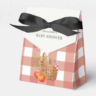 Picnic Basket Red Gingham Baby Shower Favor Box