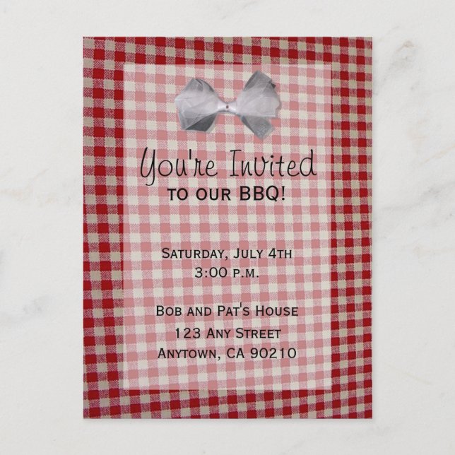 Picnic BBQ Cookout Invitation Postcard (Front)