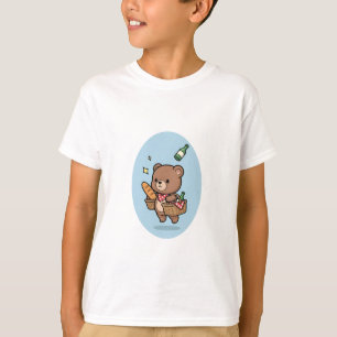Picnic Bear Baguette Beverage Kids T-Shirt
