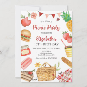Picnic Birthday Party Invitation