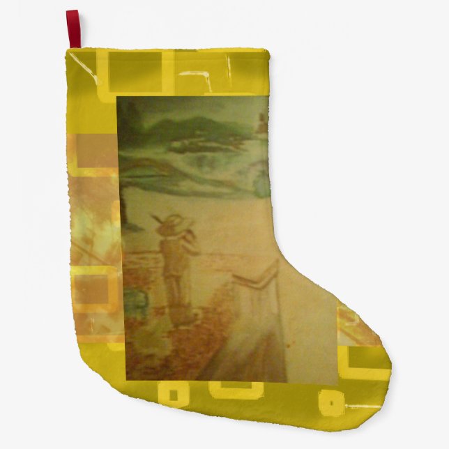 Picnic by the Seashore  Large Christmas Stocking (Front)