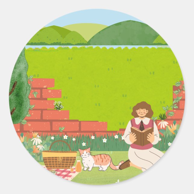 Picnic Cat Sticker  (Front)