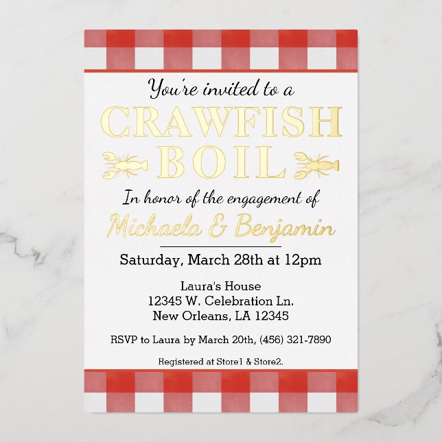Picnic Crawfish Boil Seafood Party Engagement (Front)