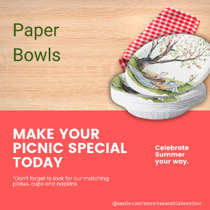 Picnic Design Round Paper Bowls Plate