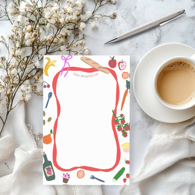 Picnic Frame Cute CUSTOM Shopping List Grocery  Post-it Notes (Picnic Frame Cute CUSTOM Shopping List Grocery Post-it Notes To-Do List Custom Name Notepad
)