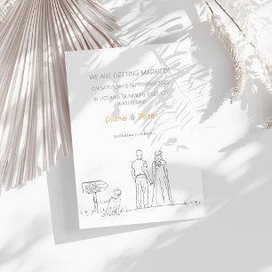 Picnic Garden Minimalist Black and White Wedding  Save The Date