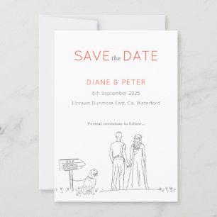 Picnic Garden Minimalist Black and White Wedding Save The Date