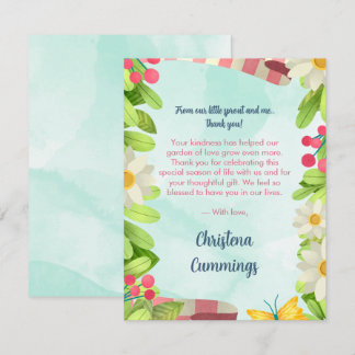 Picnic Garden Seeds of Love Baby Shower Thank You  Card