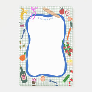Picnic Gingham Cute CUSTOM Shopping List Grocery Post-it Notes