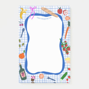 Picnic Gingham Cute CUSTOM Shopping List Grocery Post-it Notes