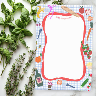 Picnic Gingham Cute CUSTOM Shopping List Grocery  Post-it Notes