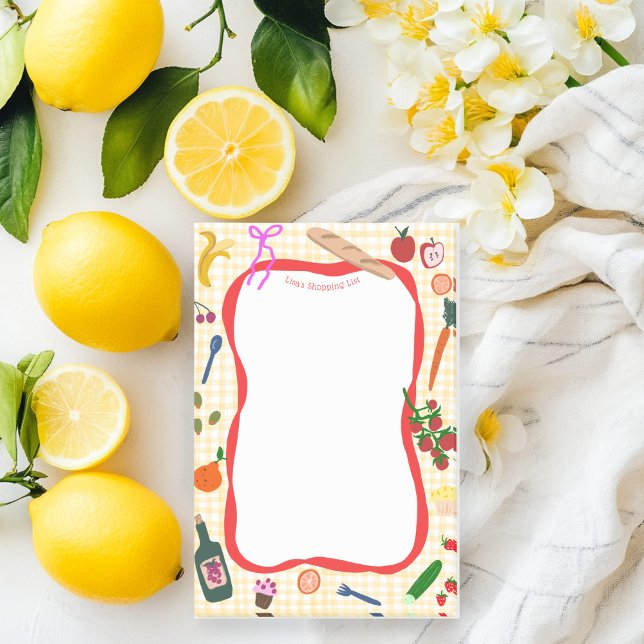 Picnic Gingham Cute CUSTOM Shopping List Grocery  Post-it Notes (Picnic Gingham Cute CUSTOM Shopping List Grocery Post-it Notes
)