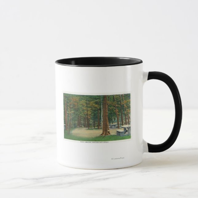 Picnic Grounds View of Saratoga Battlefield Mug (Right)