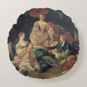 Picnic in a Park Round Pillow