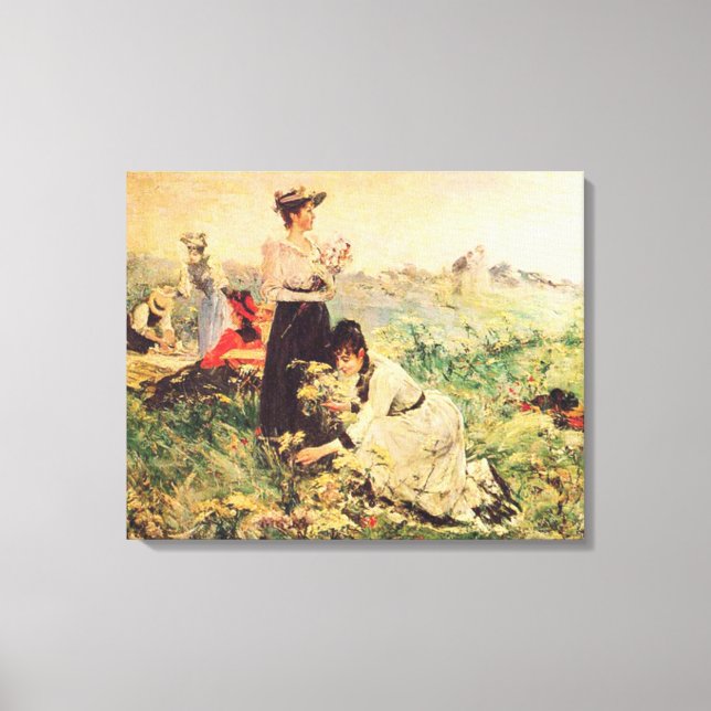 Picnic in Normandy by Juan Luna. Canvas Print (Front)